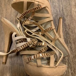 Tan Heeled Sandals